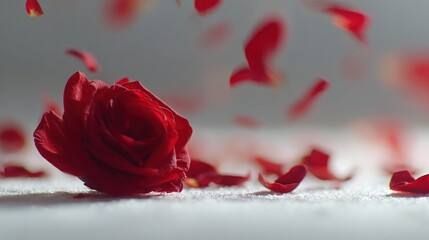 Rose petals falling