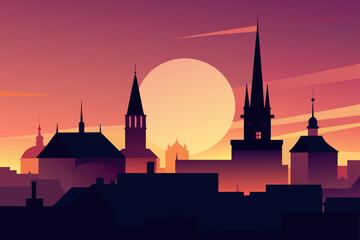 Fototapeta premium budapest skyline at sunset