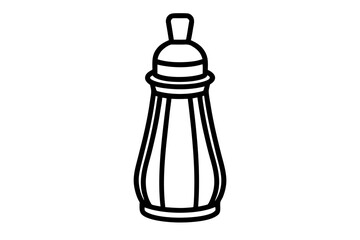 line art Pepper shaker vector silhouette illustration isolated on white background