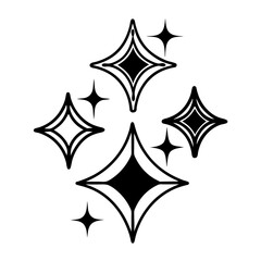 Sparkling starbursts geometric shapes silhouette