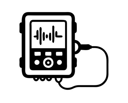 black audio recorder with waveform display clip art preview