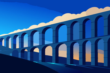 roman aqueduct in segovia spain