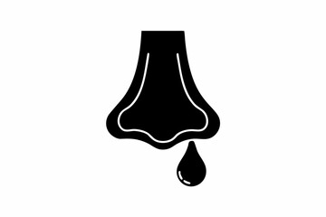 Nose pain icon vector silhouette illustration isolated on white background