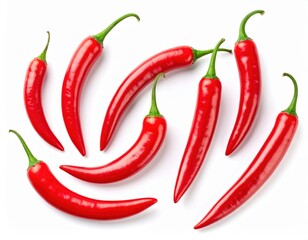 Red hot chili peppers: a fiery isolated food ingredient, spicy and fresh