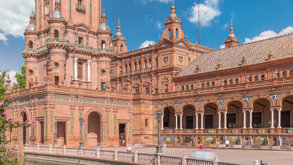Plaza de Espana timelapse in Seville, Spain