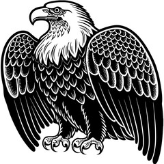 Stylized majestic bald eagle graphic design