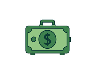 a suitcase of dollar bills