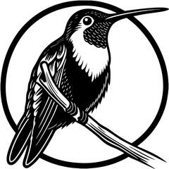 Minimalist stylized black and white illustration design