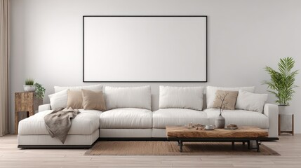 Modern living room interior mockup (2)
