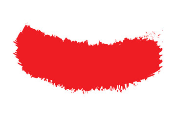 Red brush stroke on transparent background. Paint Stroke. Grunge Hand Painted Red Brush Strokes. Grunge Brushes. Dirty Artistic Design. Vector illustration. EPS 10