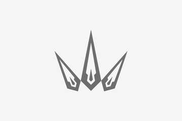 crown sharp symetric luxury logo 