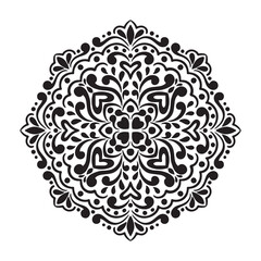 Oriental vector pattern with arabesques and floral elements. Traditional classic ornament