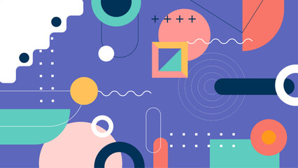 Obraz premium Abstract colorful geometric design suitable for backgrounds, posters, packaging, and digital artworks. Great for modern, vibrant graphic design projects.