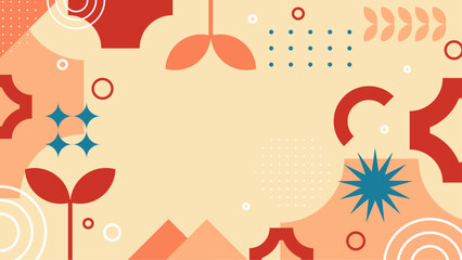 Abstract geometric design with plants depicted in a modern and artistic style, perfect for website backgrounds or branding materials.