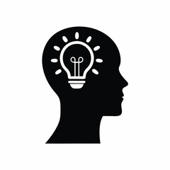 Idea vector silhouette illustration isolated on white background