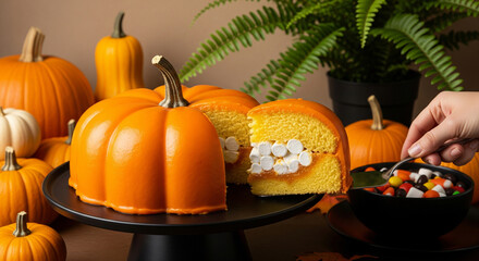 Delicious pumpkin cake recipe halloween dessert ideas easy baking tutorial festive party food autumn treats