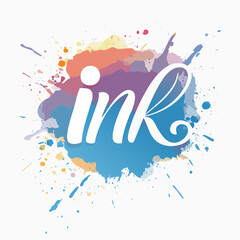 Fototapeta premium vector brush “ink” word art with dynamic splatter accents 