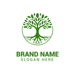 Oak tree minimalist logo