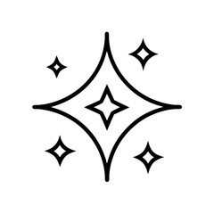 Sparkling starburst shape with smaller stars silhouette