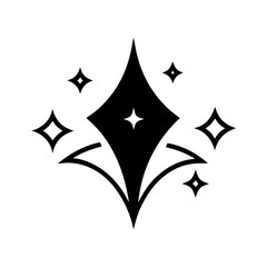 Sparkling starburst silhouette with abstract light effects