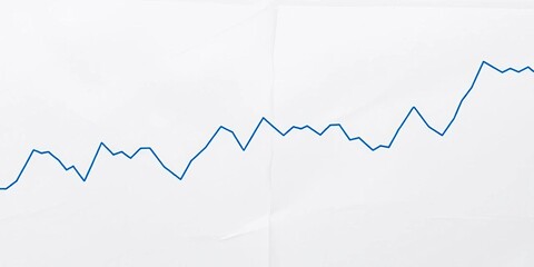 Naklejka premium White paper background with blue graph lines charting data trends, trend, business