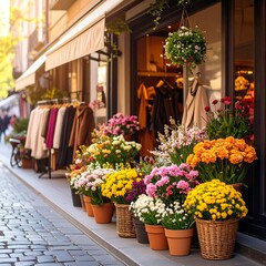Fototapeta premium Charming street flower shop