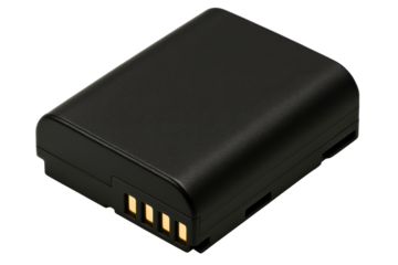 Rechargeable battery pack for a digital camera on a transparent background