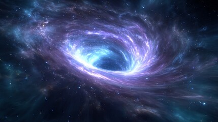 Beautiful Cosmic Spiral of Stars, Gas, and Light in Deep Space with Swirling Colors and Mystical Vortex Effect