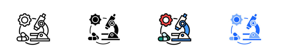 Drug Discovery Process  Icon Set Multiple Stlye Collection