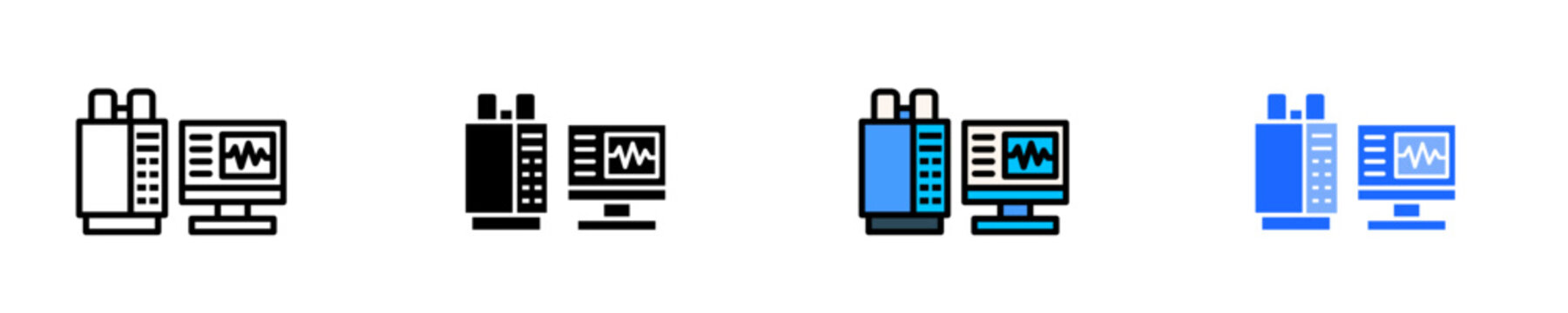 Gas Chromatography  Icon Set Multiple Stlye Collection