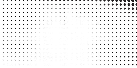 Dot rectangkle mesh halftone gradient texture. Vanishing polka dot abstract simple vector art