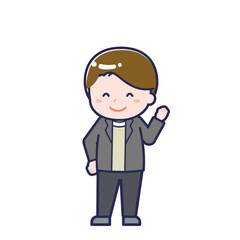 私服の大人／ななめ／男性 04