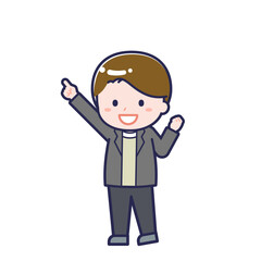 私服の大人／ななめ／男性 05