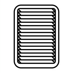 Single automotive part icon with simple outline style, mechanical spare component illustration with bold clean shape and monochrome detail for car repair and garage theme display.