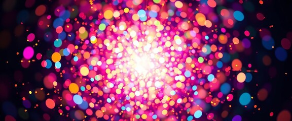 Shimmering explosion of colorful glitter, creating a vibrant bokeh effect,  yellow,  magic