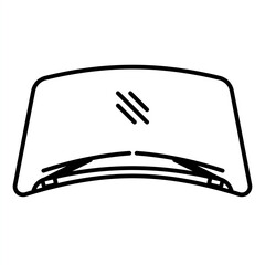 Single automotive part icon with simple outline style, mechanical spare component illustration with bold clean shape and monochrome detail for car repair and garage theme display.