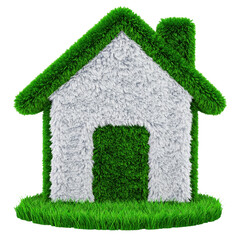 Plush home icon 3d rendering isolated on white png