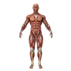 Human body muscle anatomy system full isolated on transparent background