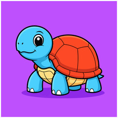 A cute turtle cartoon illustration