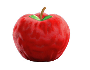  plush apple 3d rendering Isolated on white png
