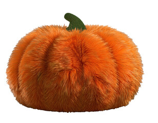  plush Orange fluffy pumpkin 3d rendering Isolated on white png