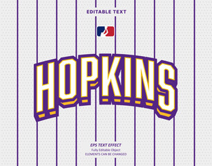 Editable Text Effect Vector of White Jersey back college White Purple team name sport printable embroidery Design for club, garment, printing, merchandise, basketball, baseball, football