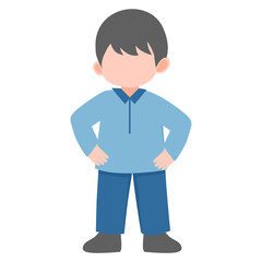 Muslim little boy illustration