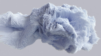 3D banner wallpaper of technological structures with natural rock shapes