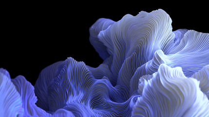 3D banner wallpaper of technological structures with natural rock shapes