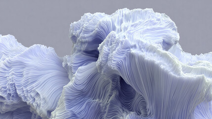 3D banner wallpaper of technological structures with natural rock shapes