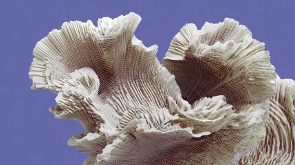 3D banner wallpaper of technological structures with natural rock shapes