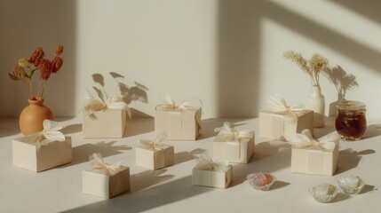 National Lollipop Day Premium Wedding Favor Boxes with Rustic Bows and Festive Treats for Summer Bridal Shower and Family Celebration Marketing Campaigns