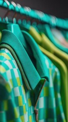 Obraz premium Premium Vintage 1960s Mod Dress Close-Up with Retro Patterns for Authentic Thrift Style Marketing Targeting Millennial and Gen Z Social Media Campaigns