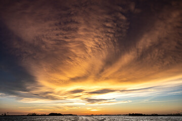 Stormy sunset over King's Bay in Crystal River Florida
